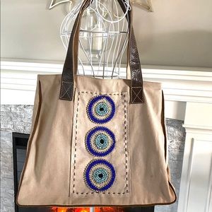 Beaded, Evil Eye, Beaded, Over the Shoulder Tote